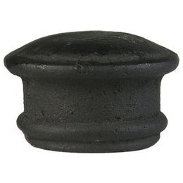 End cap finial for 1 inch metal curtain rods