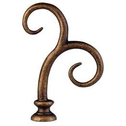 Scroll finial for 1 inch metal curtain rods