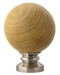 Wood ball finial for Valencia 1 inch rod